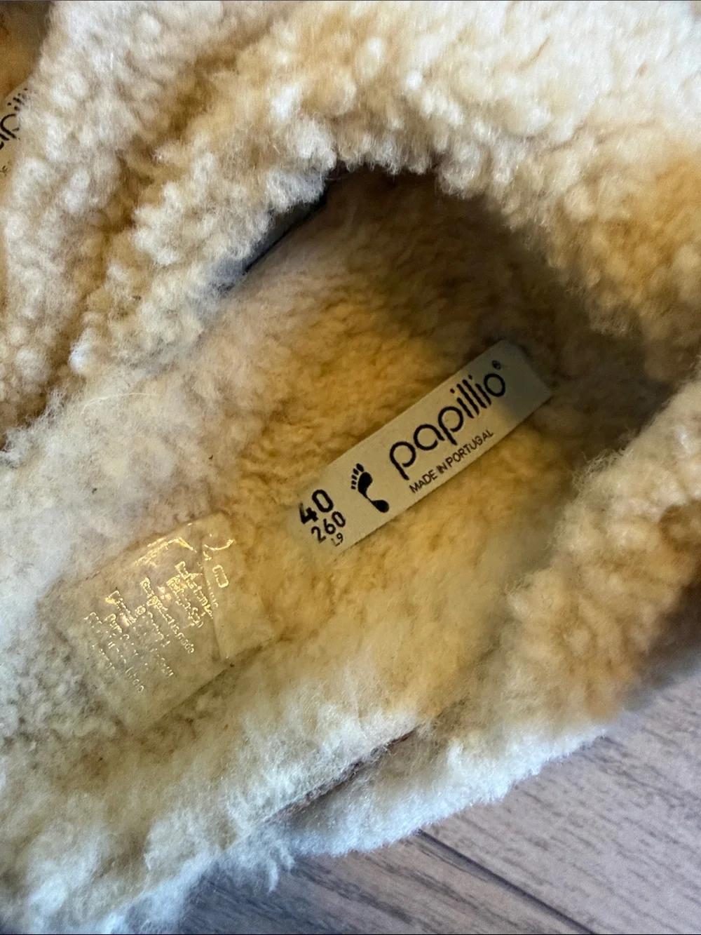 New Birkenstock Papillo Arizona Big Buckle Shearling Sandal Teddy Eggshell 40